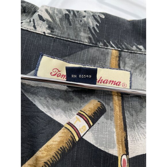 Tommy Bahama Silk Hawaiian Shirt Size XXL Short Sleeve Cigar Print Relaxed Fit - Picture 4 of 8